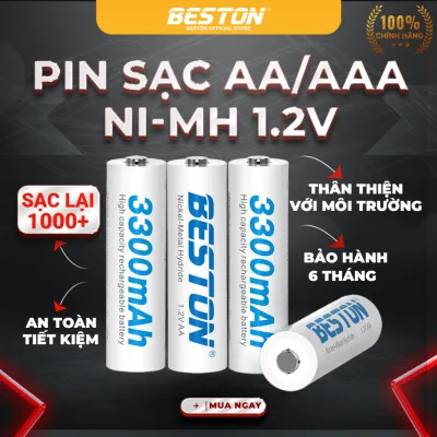 Pin Sạc AA AAA (Hộp 4 viên) Dung Lượng Cao Chính Hãng Beston cho micro karaoke, đồ chơi trẻ em, chuột