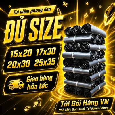 Túi Niêm Phong Xám Đen 15x20, 15x25,17x30, 25x35, 28x42 Giao Hỏa Tốc, Giá Đã Bao Gồm VAT - Túi Gói Hàng VN