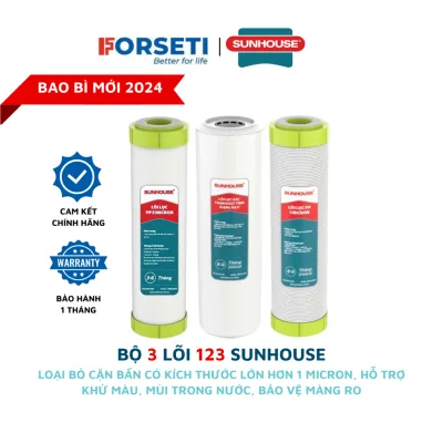 Combo 3 Lõi Lọc Thô Số 123 Sunhouse Lắp Vừa Cốc Lọc Thô 10 Inch Máy Lọc RO - Hàng Chính Hãng