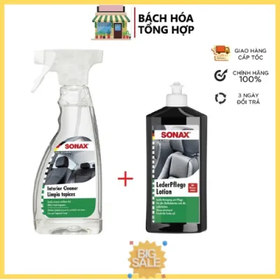 Combo Dung Dịch Làm Sạch Nội Thất Xe SONAX 321200 & Kem Bảo Dưỡng Ghế Da SONAX Leather Care 291141