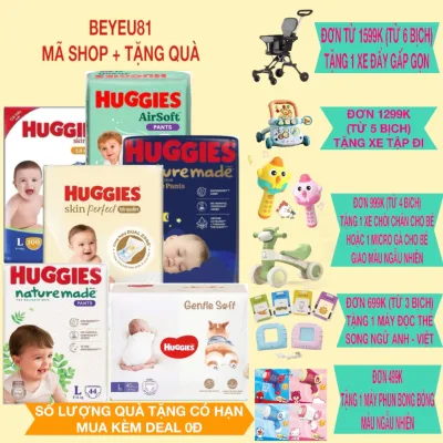 BỈM HUGGIES NATURE MADE/SKIN PERFECT CÁC SIZE NB60/S82/M64/L54/XL44/XXL26