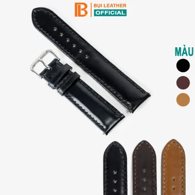 Dây đồng hồ nam da bò D101 -da thật-khâu tay thủ công cao cấp, dây da đồng hồ size 18mm 20mm 22mm 24mm, phù hợp với cả dw rolex hublot orient seiko casio,tặng tool tháo và chốt khóa, Fullbox thương hiệu Bụi leather,bảo hành 12 tháng