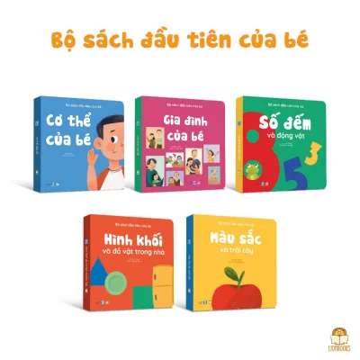 Combo 5 cuốn thơ Bộ sách đầu tiên của bé bồi cứng cho bé 0-2 tuổi chủ đề Gia đình, Cơ thể, Số đếm, Màu sắc, Hình khối