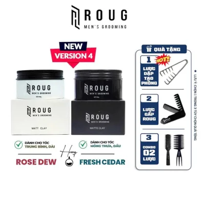 Sáp vuốt tóc nam Roug Đen Matte 90gr , Roug Trắng Matt 90gr giữ nếp chính hãng Roug Men's Grooming