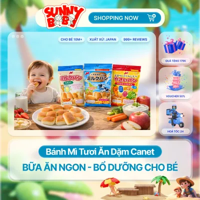 Bánh mì tươi ăn dặm Canet của Nhật cho bé 10 tháng