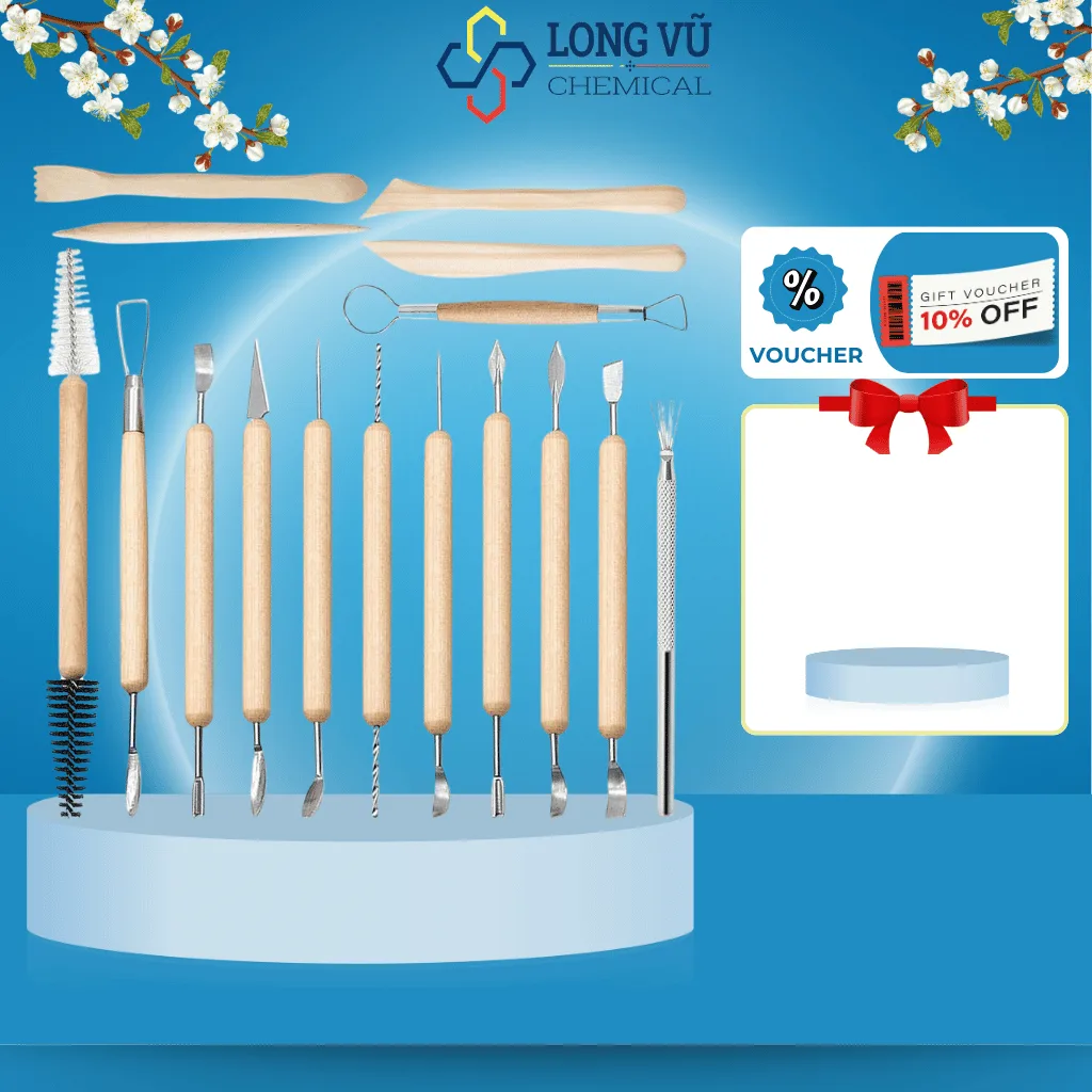Bộ Dụng Cụ Điêu Khắc Đất Sét, Công Cụ Điêu Khắc Đất Sét, Công Cụ Gốm DIY Hai Mặt Cho Thợ Điêu Khắc ( 16 món )