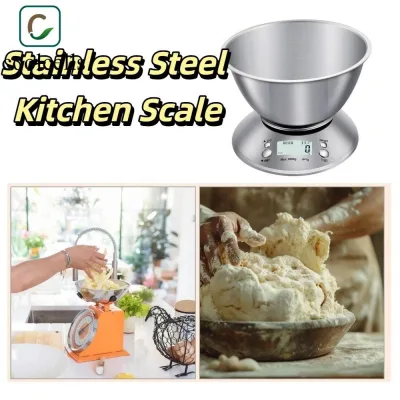 COOLCELLS Cân nhà bếp bằng thép không gỉ, Tự động tắt máy Cân điện tử nhà bếp không bong tróc, cảnh báo quá tải Màn hình hiển thị nhiệt độ Chuyển đổi đơn vị Cân nướng bánh