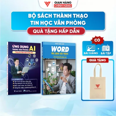 Set of 2 Ai Application Books - Word Office Computer Science with Video + Practical Exercises + Cloth Bag