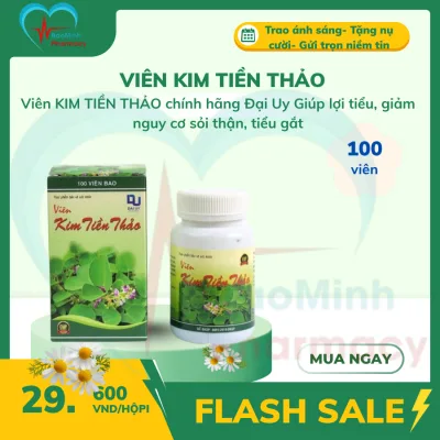 Viên KIM TIỀN THẢO chính hãng Đại Uy 100 viên - Giúp lợi tiểu, giảm nguy cơ sỏi thận, tiểu gắt