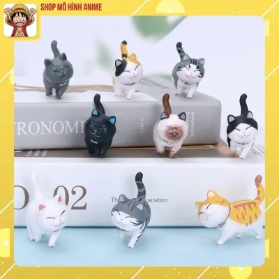 Bộ 9 Mèo Đi Bộ Cute Đáng Yêu, Mô Hình Để Bàn, Decor Trang Trí, Bánh Kem, Bánh Sinh Nhật, Bộ Sưu Tập