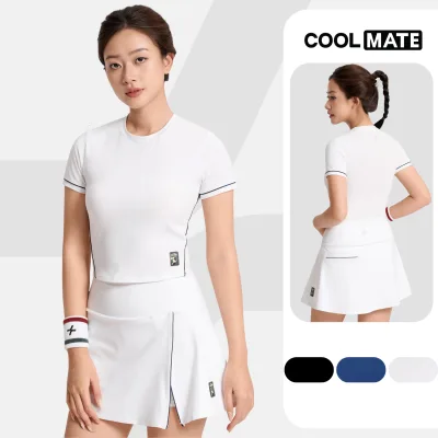 Set bộ thể thao, Pickleball nữ Áo thun Croptop Drive Mesh và Váy 2 lớp Knit Aline Driveshot (có quần bảo hộ) nhẹ, thoáng khí, co giãn tự nhiên - Coolmate Women