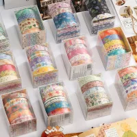 Bộ 5 Cuộn Băng Dính Washi Hoa Văn Thơ Ca Theo Mùa, Trang Trí Hình Cây Sao, Dùng Cho Sổ Tay, Nhật Ký, Làm Thủ Công, Trang Trí Sổ Lưu Niệm