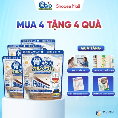 COMBO 4 GÓI Bột Canxi Cá Tuyết Fine Japan Nội Địa Nhật Phát Triển Chiều Cao 140g