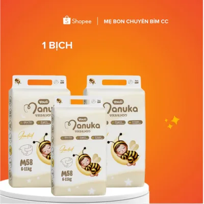 Bỉm Manuka Limited Chính Hãng | Bỉm Quần/Bỉm Dán NB–3XL | Siêu Thoáng – Thấm Hút Tốt – Mềm Mại