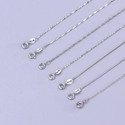 Dây chuyền bạc 925 Vòng cổ bạc Thiết kế khác nhau Dây chuyền nữ 16-24 inch Trang sức thời trang Quà tặng Bán buôn