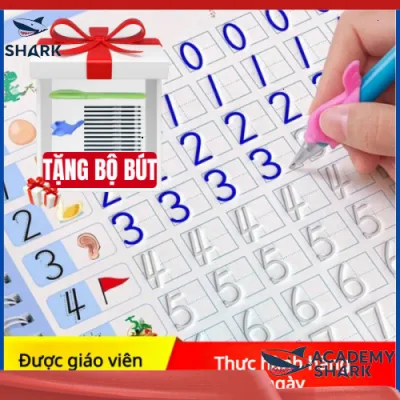 Vở Tập Viết Cho Trẻ Em, Bộ 4 Vở Có Rãnh, Tái Sử Dụng