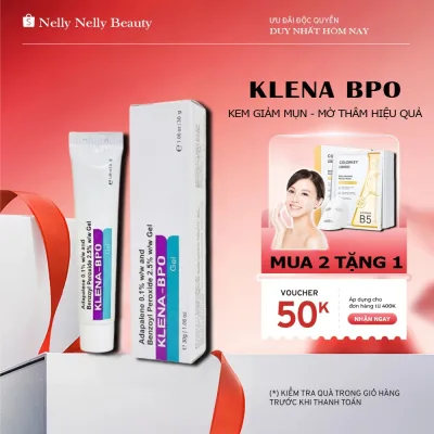 Kem Chấm Mụn Adapalene Klena Bpo 0.1% and Benzoyl Peroxide 2.5% 30gram Giảm Mờ Thâm Mụn Trứng Cá