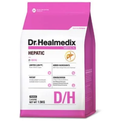 1.5kg THỨC ĂN HẠT KHÔ HỖ TRỢ GAN CHO CHÓ DR. HEALMEDIX HEPATIC Thức ăn hạt khô phòng và chữa bệnh về gan và vàng da cho1