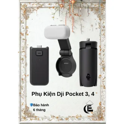 Phụ Kiện Dji Pocket 3, 4 gồm Pin Dự Phòng Pocket 3, 4, Đèn Trợ Sáng Pocket 4, Tripod Pocket, Kẹp Gimbal, Hàng Chính Hãng