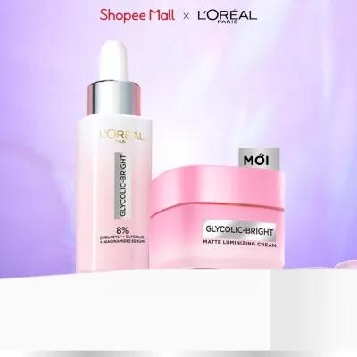 VB_ Bộ đôi serum & kem dưỡng sáng da đột phá Melasyl mờ thâm mụn, nám L'Oreal Paris Glycolic Bright 30ml, 50ml