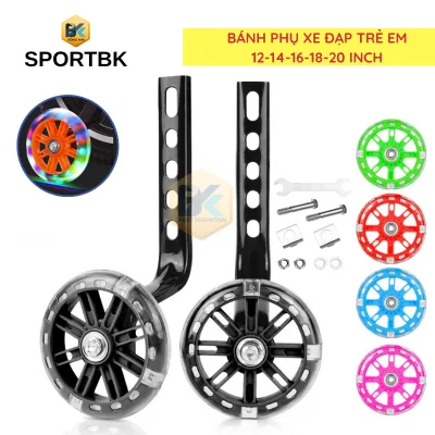 Bánh Phụ Xe Đạp Trẻ Em Phát Sáng Cân Bằng Chắc Chắn Chống Lật Dành Cho Xe Size 12-14-16-18-20inch