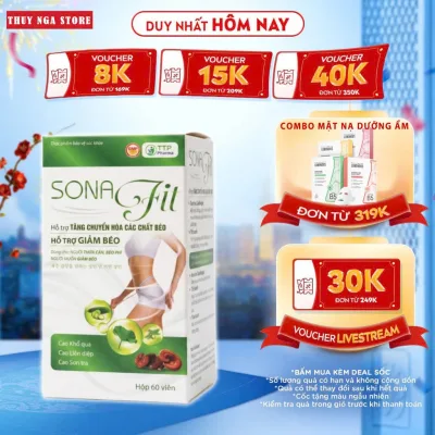 Viên uống giảm cân SONA FIT hộp 60v giúp hỗ trợ đốt mỡ tăng cường chuyển hoá chất béo an toàn từ thảo dược