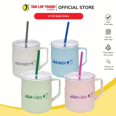 Ly giữ nhiệt Chill Guy có quai 700ml Tân Lập Thành Sản phẩm chất lượng nhà nhà thịnh vượng, nhựa PP