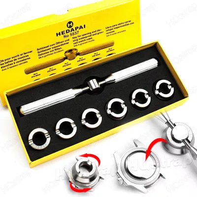 7 Cái / bộ Dụng Cụ Mở Đồng Hồ Dụng Cụ Sửa Chữa Kim Loại Cho Đồng Hồ Đeo Tay ROLEX 5537 Dụng Cụ Đồng Hồ Đồng Hồ Dễ Dàng Mở Mặt Sau Đồng Hồ Phụ Kiện