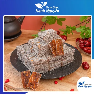 Red Apple Ginger Candy 100g, Spicy, Fragrant, Chewy, Low-Sugar Red Apple Ginger Cake with Brown Sugar, Covered with Young Coconut, Snack Food