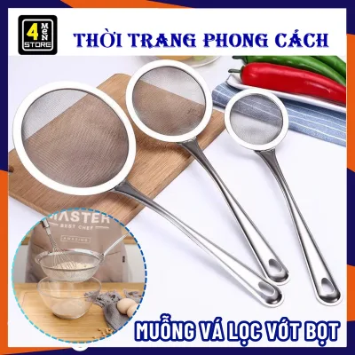Vá Lưới Inox , Muỗng Lọc Vớt Bọt Cặn Dầu Ăn Tiện Lợi - Rây Bột, Cháo Cho Bé Ăn Dặm , Lọc Sữa Hạt / Dụng Cụ Ray Lưới Lọc Bột Trứng Siêu Mịn Tiện Dụng - Vợt Lọc Sữa Hạt Bằng Thép Không Gỉ , Dụng Cụ Nhà Bếp