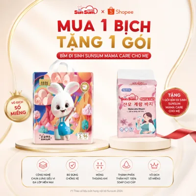1 BỊCH Bỉm SunSum – Bỉm Khổng Lồ Giá Tí Hon | Tã Dán S/M/L & Tã Quần M-4XL | Siêu Nhiều Miếng