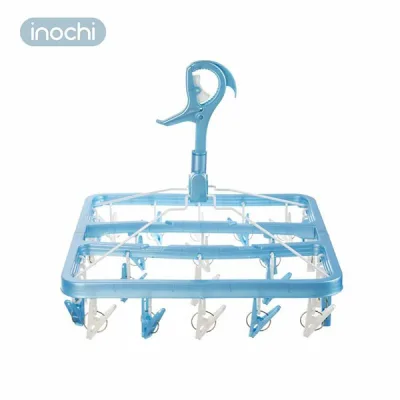 Móc Quần Áo Sơ Sinh Chùm Vuông Gập Hara, Mắc Dù Phơi Tất, Tã Lót, Đồ Ngắn Inochi