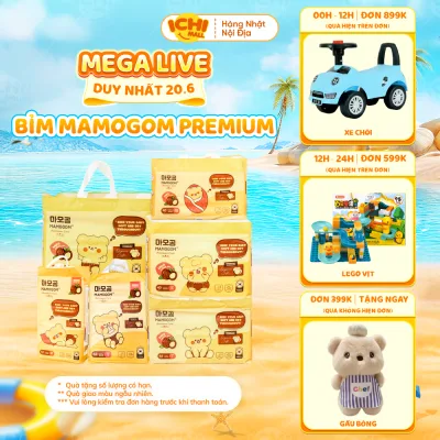 Tã/Bỉm Mamogom Premium dán/quần hữu cơ cao cấp công nghệ Hàn Quốc đủ size S62/M52/M48/L44/XL40/XXL38_Ichimall