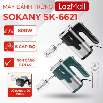 Lazmall Half Price Discount on Sokany Egg Beater, 800W Capacity, 5 Levels - Free 4 Egg Beaters, 304 Stainless Steel Cake Maker, Convenient for the Kitchen