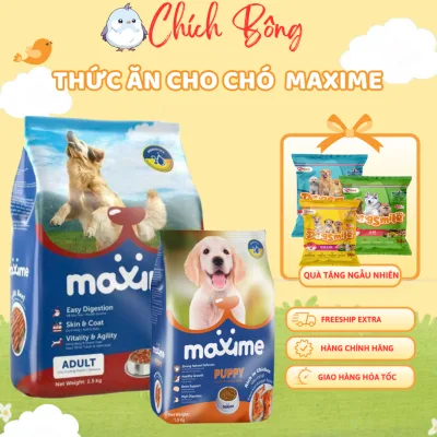 Thức ăn cho chó maxime, thức ăn cho chó con vị gà, thức ăn cho chó trưởng thành vị bò maxime.