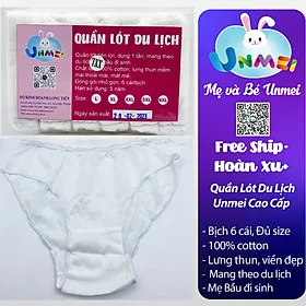SET 6 QUẦN LÓT GIẤY COTTON UNMEI DÙNG 1 LẦN CHO MẸ BẦU MẸ SAU SINH/SINH VIÊN HỌC QUÂN SỰ/ DU LỊCH ( HÀNG LOẠI 1)