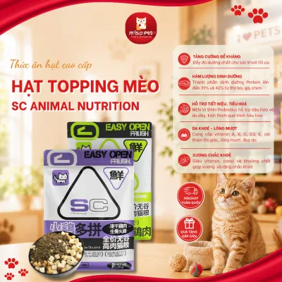 Hạt Cho Mèo SC Aninal Nutrition Không Độn Ngũ Cốc Siêu Topping Đạm cao 42% Protein Hỗ Trợ Tiêu Hóa Bổ Sung Dinh Dưỡng