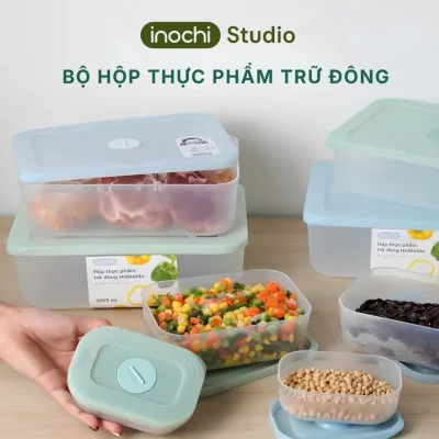 inochi Hộp thực phẩm TRỮ ĐÔNG, chất liệu nhựa PP chịu nhiệt không mùi, hộp cấp đông thịt cá.