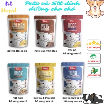 Pate Tellme cho thú cưng- Sốt thịt mix rau củ dinh dưỡng cho chó - Thức ăn cho thú cưng - Đủ vị