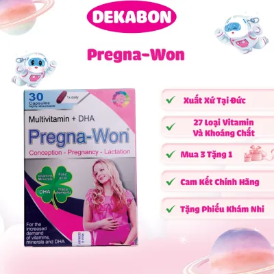 Vitamin tổng hợp Pregna Won DHA hộp 30 viên cung cấp đầy đủ vitamin và khoáng chất cho mẹ bầu