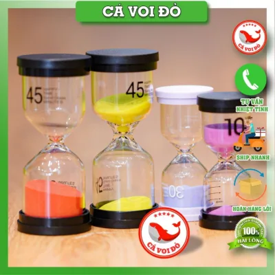 Đồng Hồ Cát thời gian HAPPY TIME món quà ý nghĩa - 1/3/5/10/15/30/45/60 phút (màu ngẫu nhiên) - cá voi đỏ