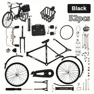 Diy Hợp Kim Mini Xe Đạp Mô Hình Retro Mô Phỏng Kim Loại Xe Đạp Lắp Ráp Bộ Sưu Tập Giáo Dục Đồ Chơi Cho Trẻ