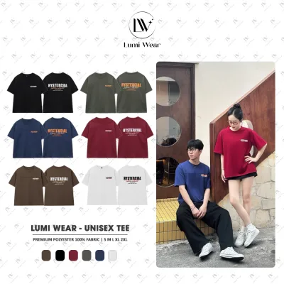 Aó thun Form Boxy Nam Nữ, Unisex Local Brand Lumi Wear, Aó thun in 2 mặt HYSTERCIAL, Chất Polyester Cổ Tròn - B01