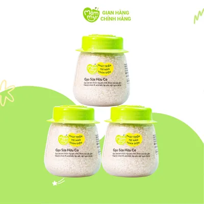 Combo 3 hũ gạo sữa hữu cơ Mămmy chuyên dùng nấu cháo ăn dặm cho bé từ 6 tháng 140gr/ hũ