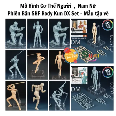 Mô Hình Cơ Thể Người , Nam Nữ Phiên Bản SHF Body Kun DX Set - Mẫu tập vẽ
