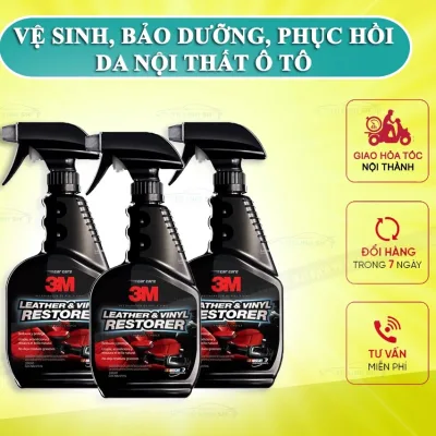 Chai Xịt Dưỡng Bóng và Bảo Vệ Nội Thất Ô Tô 3M Leather & Vinyl Cleaner/Restorer 39040LT - Nhập khẩu 3M