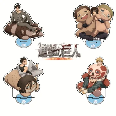 Standee Anime Attack on Titan Đại Chiến Titan Mô Hình Mica Trang Trí Bàn Học Eren Levi Armin Hange Cao 15cm Quà Tặng