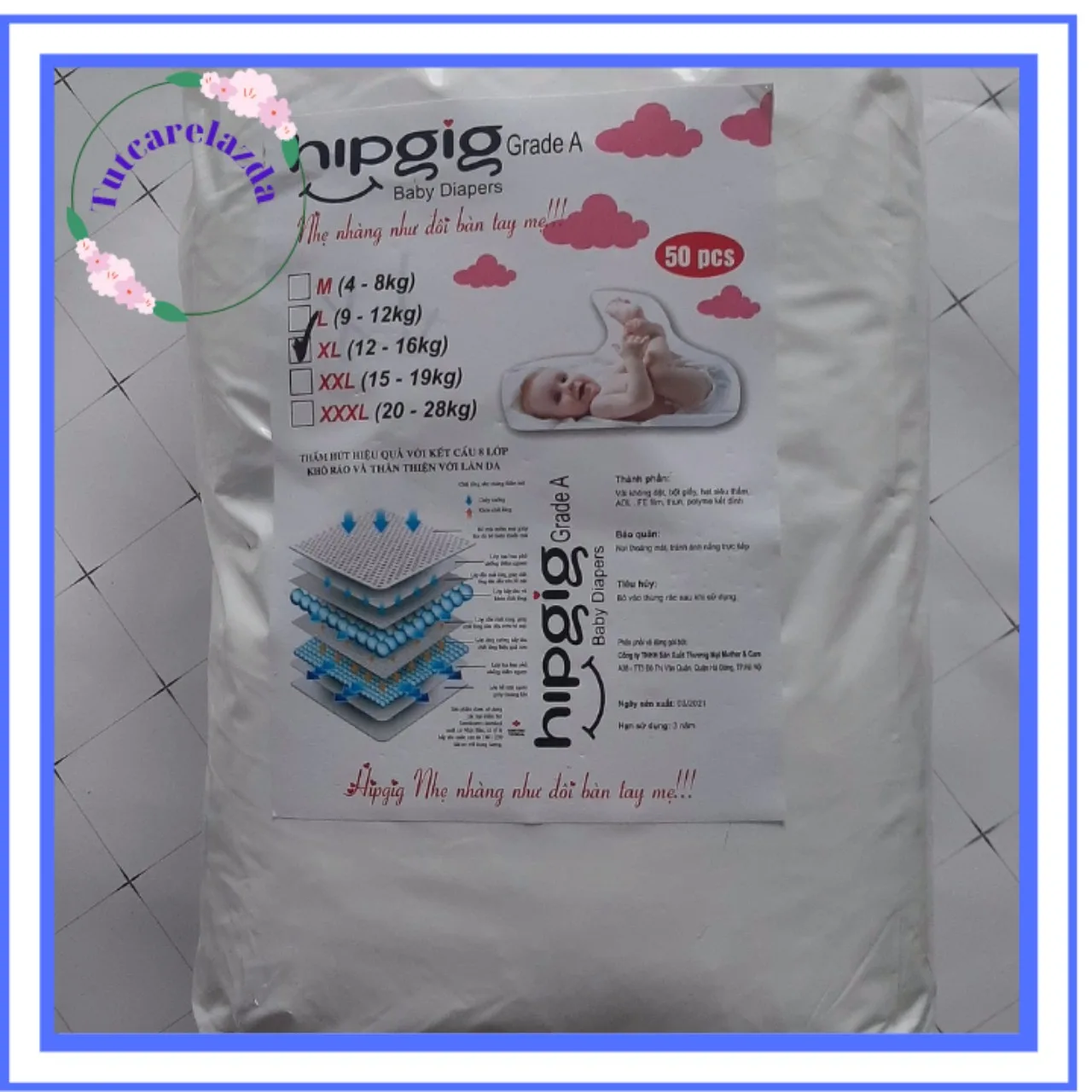Combo 50 Bỉm Trần xuất Nhật hipgig quần M50/ L50/ XL50/ XXL50 / XXXL50