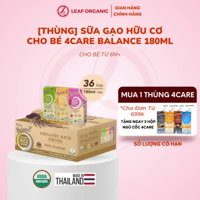 Thùng 36 Hộp Sữa Gạo Hữu Cơ 4Care Balance 180ML