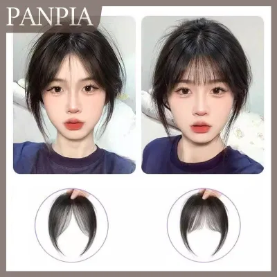 PANPIA Phần giữa giả bangs Fringe tổng hợp Topper hairpiece Clip-in bang mở rộng tự nhiên vô hình clourse hairpiece phụ nữ